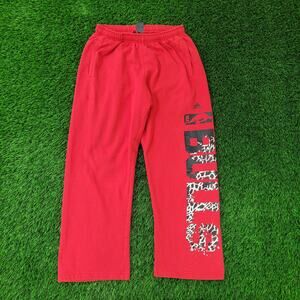 ADIDAS Chicago-Bulls Womens M/L Sweatpants Red